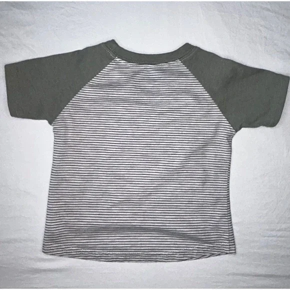 Star Wars The Mandalorian Baby Yoda T-Shirt Olive Green Striped 18M - Picture 2 of 3